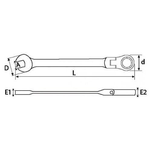 CLE MIXTE A CLIQUET ARTICULEE DE 16 SAM - 50-CT16