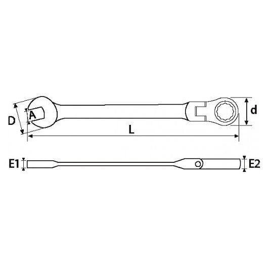 CLE MIXTE A CLIQUET ARTICULEE DE 14 SAM - 50-CT14