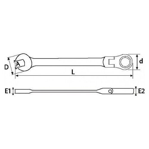Clés mixtes à cliquet - clés courtes à tête articulée - T 50-CT8Z SAM OUTILLAGE