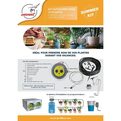 Jardibric - Kit autonome - Pompe d'arrosage programmable 10 plantes
