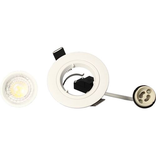 Lot 5 Spots Encastrables Blanc Saphyr Gu10 5w 380lm Blanc Chaud