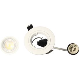 Lot 5 Spots Encastrables Blanc Saphyr Gu10 5w 380lm Blanc Chaud
