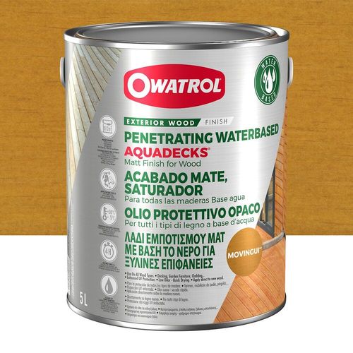 OWATROL AQUADECKS Saturateur Mat à l'Eau pour Protection Bois Exotiques Extérieurs Teck Ipé Bangkiraï Acacia Maçaranduba Mobingui 5