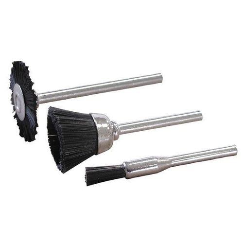 3 brossettes nylon (roue, cuvette et pinceau)