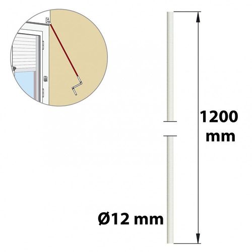 Tringle pour manivelle Afbat blanc 1200 mm