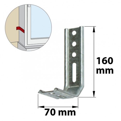 Equerre de fixation acier prépeint, H.160 x L.70 x P.30 mm