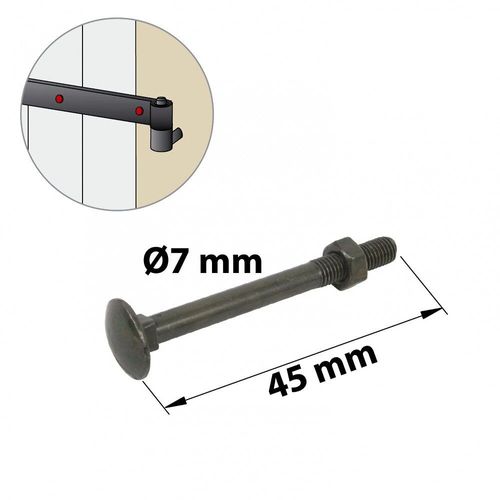 Lot de 8 boulons tête bombée acier zingué, L.45 x Diam.7 mm AFBAT