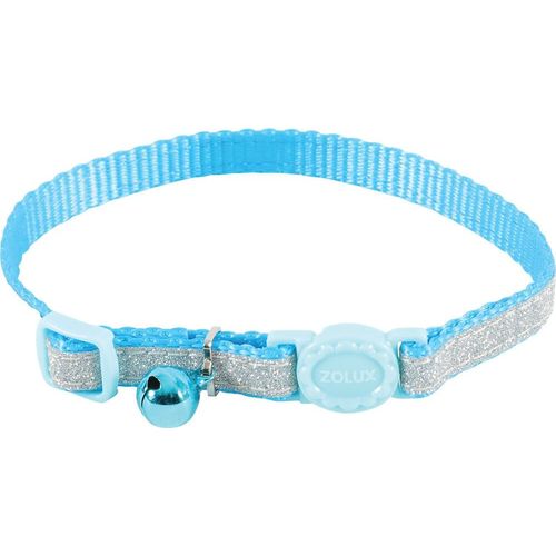 Zolux-Collier Shiny Nylon R?Glable De 17 ? 30 Cm. Bleu . Pour Chat.-Zo-520022ble