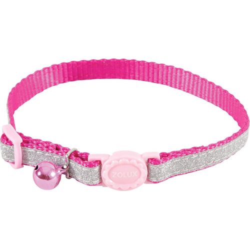 Zolux-Collier Shiny Nylon Réglable De 17 À 30 Cm. Rose . Pour Chat.-Zo-520022ros