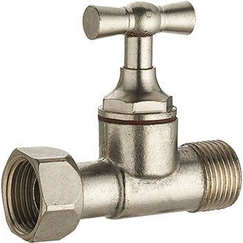 Robinet d'arrêt wc droit à clapet MF12x17 nickelé NOYON & THIEBAULT