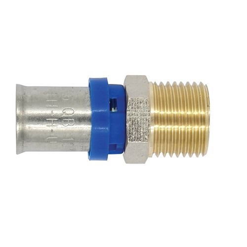 Raccord droit à sertir multiprofil TH-H-U pour tube multicouche NOYON & THIEBAULT - Ø 16 mm à visser mâle M1/2 (15x21) - 310102