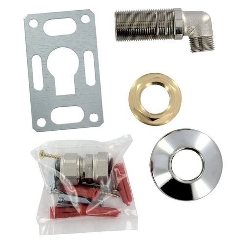 FIXSYSTEM simple : kit complet de fixation d'un robinet mural simple M1/2' (15x21) Coude d'alimentation à compression sur tube multicouche NOYON & THIEBAULT - Ø 16 mm, sortie femelle 1/2' (15x21) -