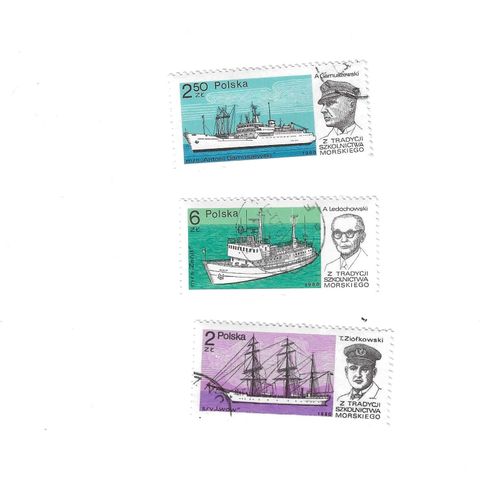 Pologne - Lot De 3 Timbres Oblitérés Navires 1980