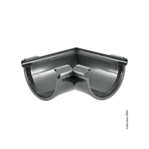 Angle mixte à joint pour gouttière demi-ronde développé 25 Tdl80a pvc