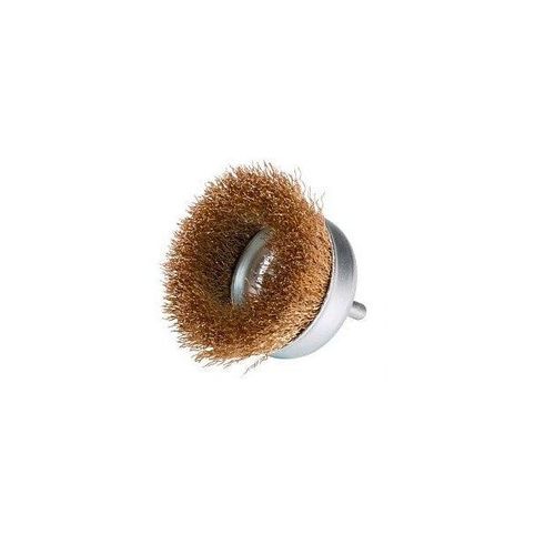 Sidamo - Brosse coupe sur tige 6mm D.75mm fils ondulés acier laitonné