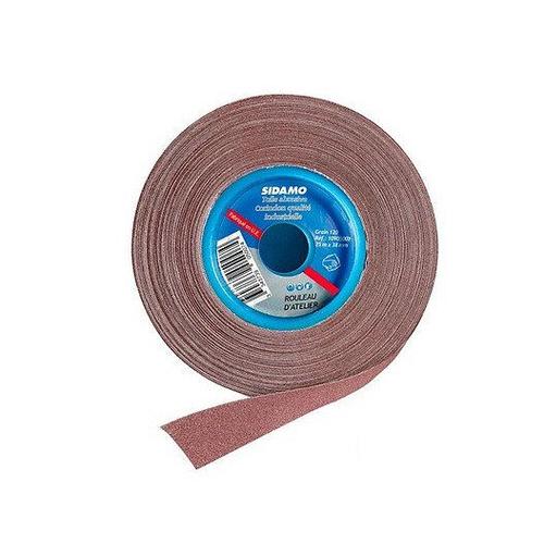 Sidamo - Rouleau abrasif d'atelier 25m x 38mm Grain 180 Corindon