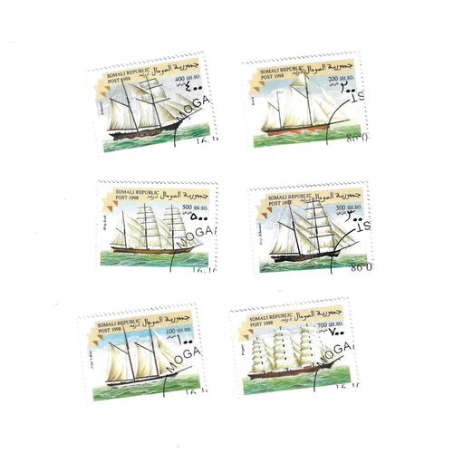 Somalie - Lot De 5 Timbres 1998 Série Complète Bateaux