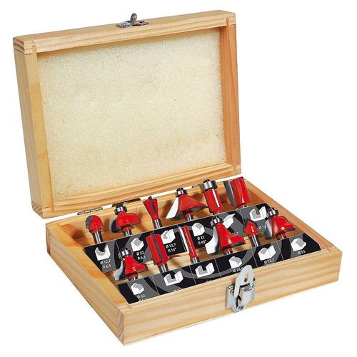 Mecabois - Coffret bois assortiment de 12 fraises queue de 6 mm