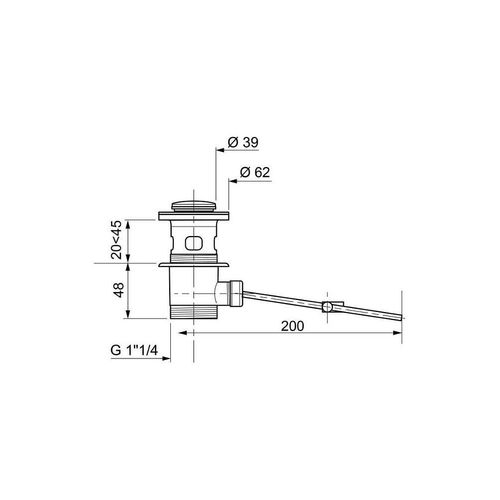 Wirquin SL201 Bonde de lavabo sans tirette en laiton