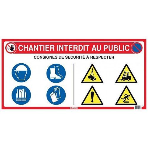 Panneau de chantier multi-informations 800x400 - TALIAPLAST - 620016