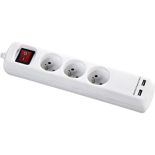 Bloc multiprise Dismo 3 prises 2 port USB