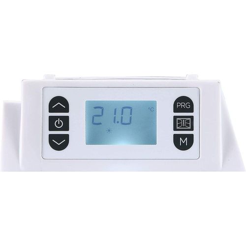 Radiateur électrique fixe 1500W rayonnant horizontal blanc - Thermostat programmable - Sécurité enfant