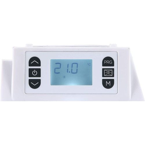 Radiateur électrique fixe 1000W rayonnant horizontal blanc - Thermostat programmable - Sécurité enfant