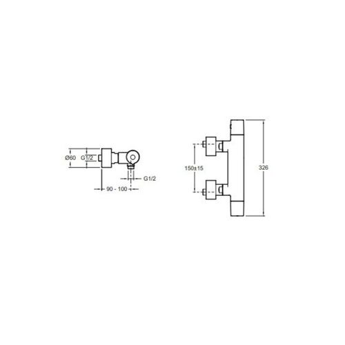 Mitigeur thermostatique de douche Jacob Delafon Avid