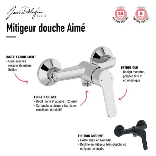 Mitigeur de douche Jacob Delafon Aimé black