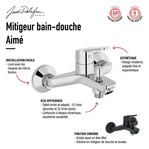 Mitigeur bain-douche Jacob Delafon Aimé chrome