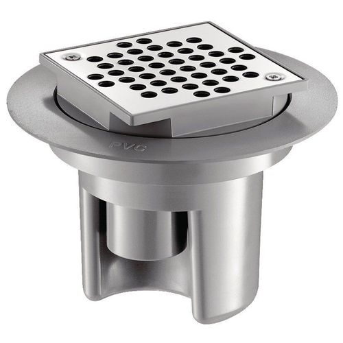 Siphon de sol 100x100 hauteur réglable sortie horizontale Ø 40 - DELABIE - 682001