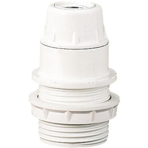 Douille à visser E14 plastique 1/2 filetéé + bague blanc EBENOID