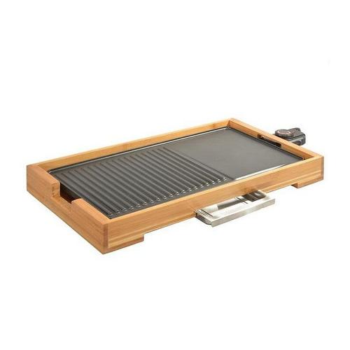 Plancha/Gril de table -2000 W-Surface cuisson 51 x 25,5 cm-TH-Tiroir à graisse-Bambou