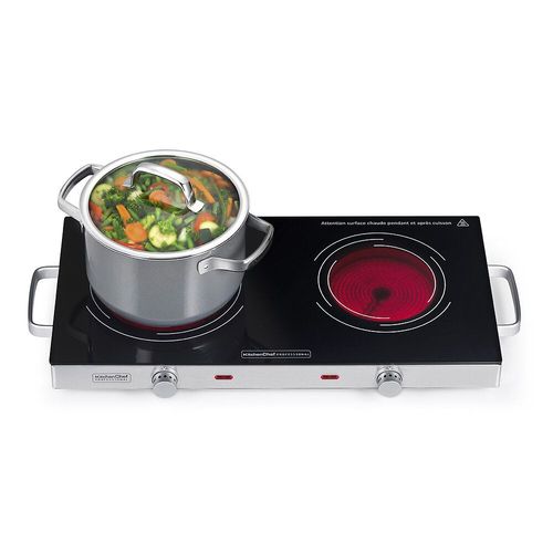 Kitchen chef - kcppv2800 - Réchaud vitroceramique 2 feux 2800w