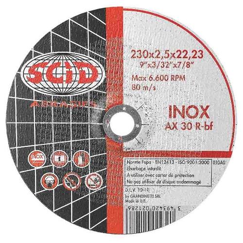 Disque à tronçonner l'inox - Moyeu déporté - Ø 230 x 22,2 x 2,5 mm