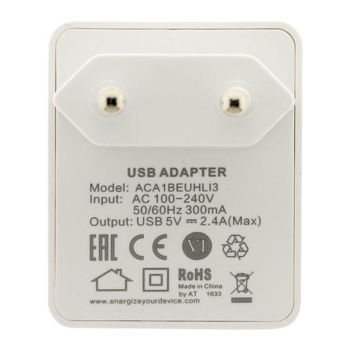 Chargeur secteur 2,4A et câble micro USB avec connecteur lightning - Energizer