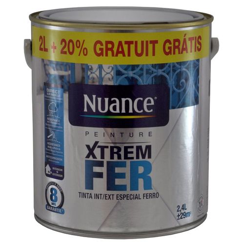 Peinture fer Xtrem blanc brillant 2L + 20% Gratuit