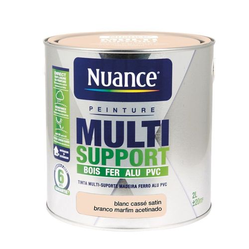 Peinture Multi-support intérieur/extérieur. Blanc Cassé Satin 2L