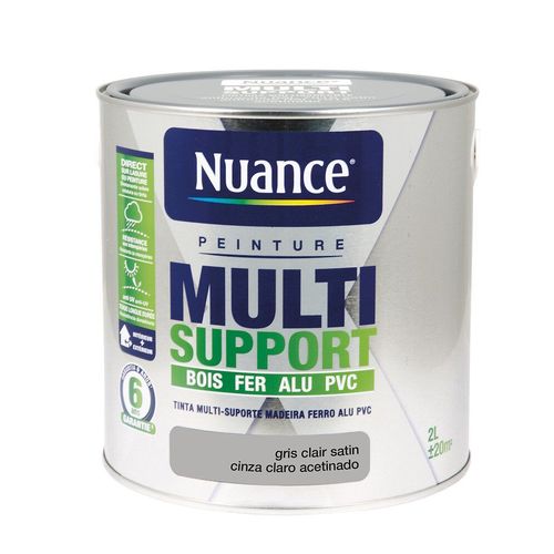 Peinture Multi-support intérieur/extérieur. Gris Clair Satin 2L