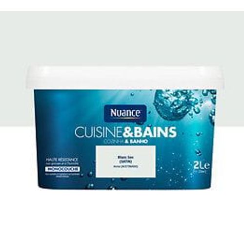 Peinture Cuisine et Bains Satin Blanc bec Pot 2l