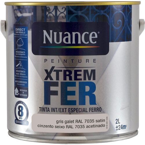 Peinture Xtrem fer gris galet satin 2L