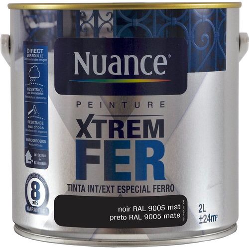 Peinture Xtrem fer noir mat 2L
