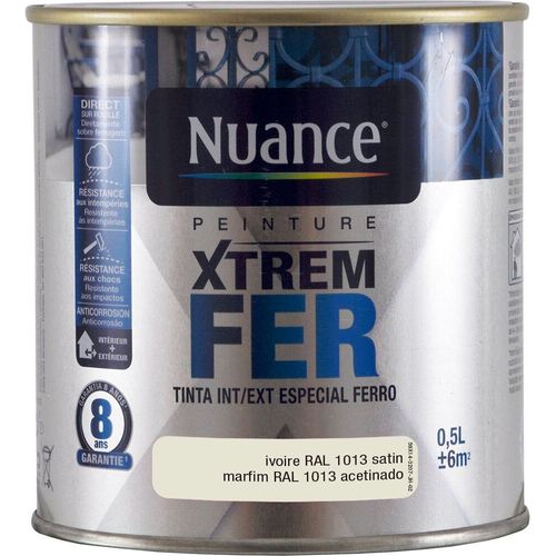 Peinture fer satin ivoire 0.5L