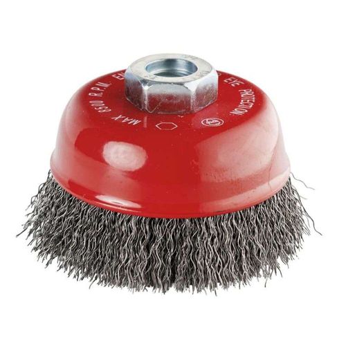 Brosse conique acier ondul? 80 mm