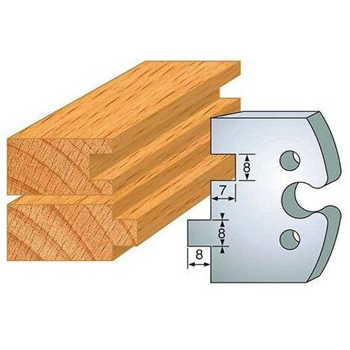 Jeu de 2 fers profilés acier Ht. 50 mm N°202 Rainure-Languette 8 mm - 855.202 - Leman