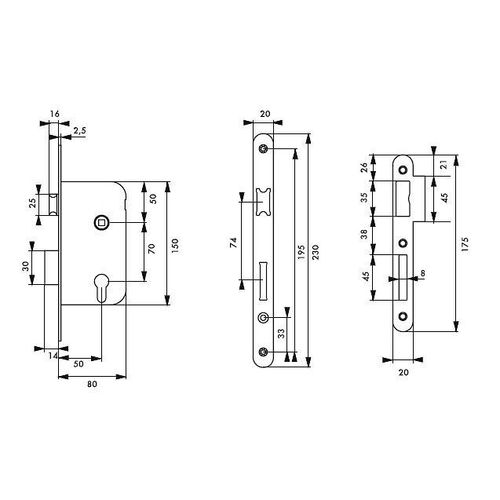 Jeu de 2 fers profil?s N?301 pour porte-outils Ht. 90 mm - 955.301 - Leman