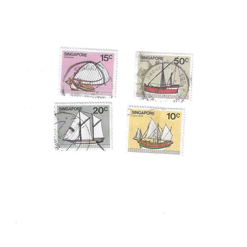 Singapour - Lot De 4 Timbres Oblitérés 1980 Bateaux