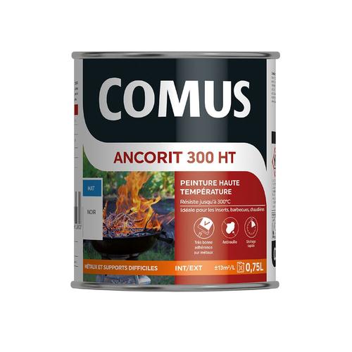 ANCORIT 300 HT NOIR 0,75L - Peinture antirouille de protection et de d?coration pour m?taux soumis ? des hautes temp?ratures r?sistante jusqu'? 300?C - COMUS