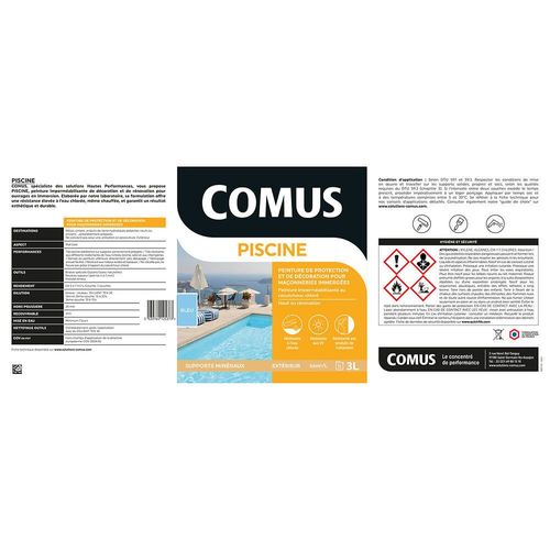 COMUS PISCINE - Bleu 3L - Peinture pour piscines et maçonnerie en immersion - COMUS