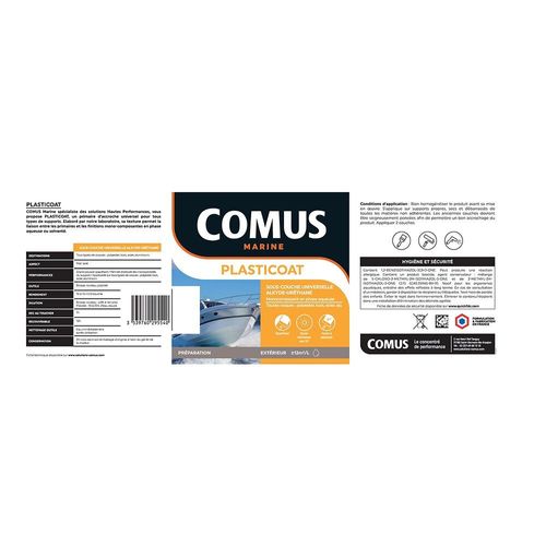 PLASTICOAT Blanc 3L - Sous-couche universelle mono-composante en phase aqueuse - COMUS MARINE